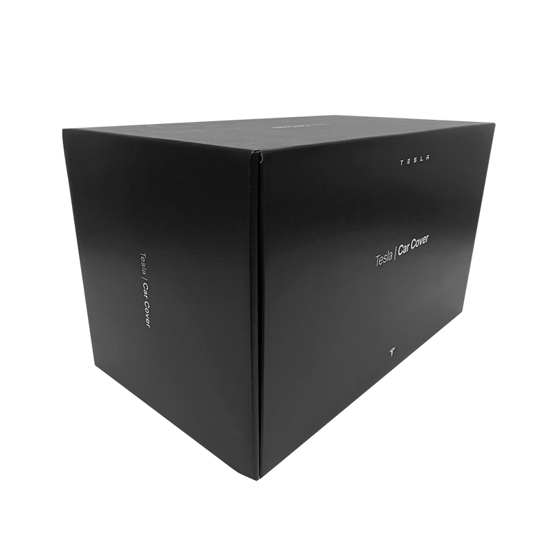 Caja de empaque de cartón negro para la cubierta del automóvil Tesla